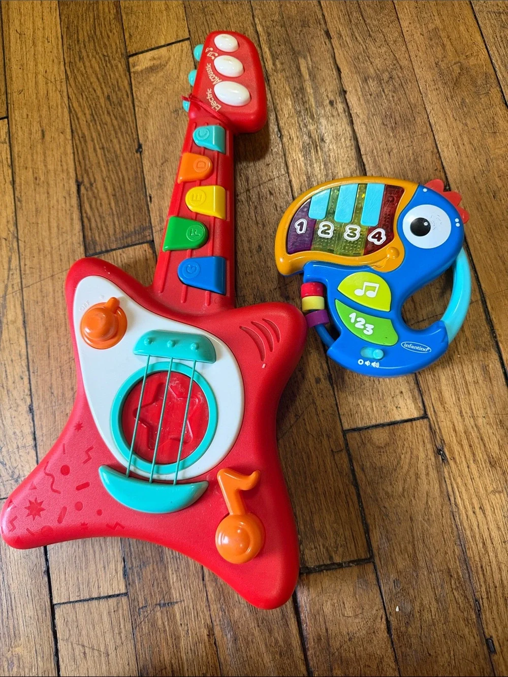 Kids Musical Guitar Toy and Handheld Xylophone - Red & Blue